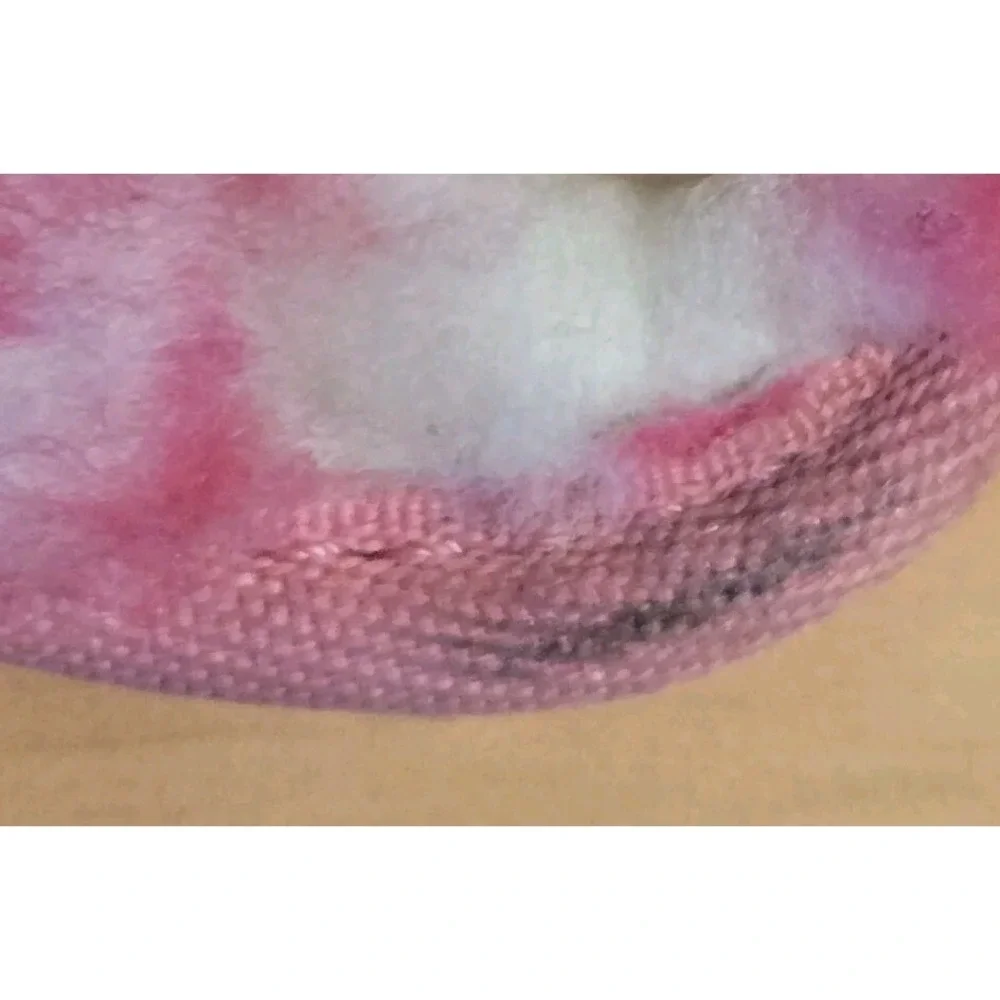 UGG Fluff Yeah Kids 2/3 Pink Tie Dye Fuzzy Fur Slingback Slides Sandals